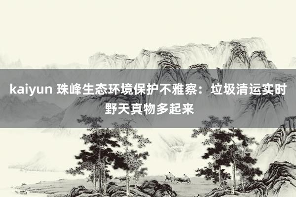 kaiyun 珠峰生态环境保护不雅察：垃圾清运实时 野天真物多起来