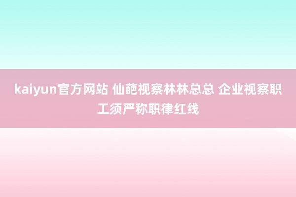 kaiyun官方网站 仙葩视察林林总总 企业视察职工须严称职律红线