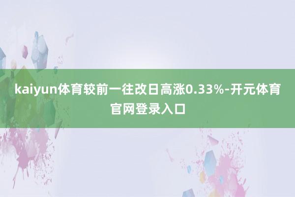 kaiyun体育较前一往改日高涨0.33%-开元体育官网登录入口